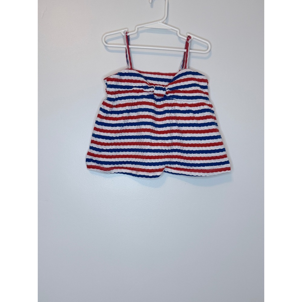 Old‎ Navy Red White Blue Striped Bow Camisole Tank Top Girls Size M 8